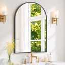 Arched Wall Mirror 36x24 Inch Black Bathroom Vanity Mirror with Metal Frame, Modern Arch Mirror for Bedroom, Living Room, Entryway, Wall Mounted Decorative Mirror
