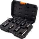 9PCS Bolt Nut Screws Extractor Socket Set, Lug Nut Driver Set Remover Tools, 1/2" Drive Impact, Wheel Lock Removal Kit for Removing Damaged, Dead, Rusted, Rounded-Off Bolts, Nuts & Screws