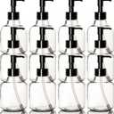 Youngever 6 Pack Plastic Pump Bottles, Clear Refillable Plastic Pump Bottles with Travel Lock (12 Ounce)