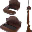 TESLYAR Vertical Gun Rack for Wall  Wood Gun Holder for Rifle or Shotgun  Gun Wall Mount  Stylish Indoor Gun Racks  Rifle Wall Mount  Rifle Rack  Real Hardwood Display Hanger for Any Rifle