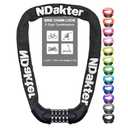 NDakter Bike Chain Lock, 5 Digit Combination Heavy Duty Anti Theft Bicycle Chain Lock,2.62/3.2/4.27/5/6Ft Long Security Resettable Bike Locks for Bike, Bicycle, Scooter, Door, Gate, Fence-4/6mm Thick Pack Of 2