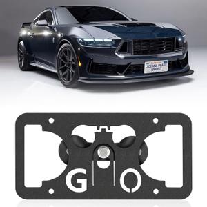 Front Bumper License Plate Mount Compatible with Ford Mustang 2015-2023, No Drill Front Grille License Plate Frames License Plate Bracket Holder Mounting Kit Car Accessories