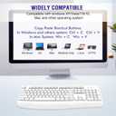 QUASIO Wireless Keyboard, 2.4G Full-Sized Ergonomic Wireless Computer Keyboard with Wrist Rest for Windows, Mac OS Laptop/PC/Desktop/Notebook(Off White)