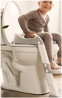 Jool Baby Potty Training Seat with 2 Step Ladder for Toddlers  Splash Guard, Adjustable Height (Gray)