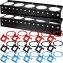 Spray Bottle Holder Rack Spray Can Organizer Storage Wall Mount, 5 holes（2 pack）