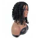Knotless Boho Braids Wig for Black Women Heat Soft Synthetic Short Bob Box Braided Wig Half Curly Half Braided Wig African Crochet Braids Wigs (12 inches, New Middle Black)