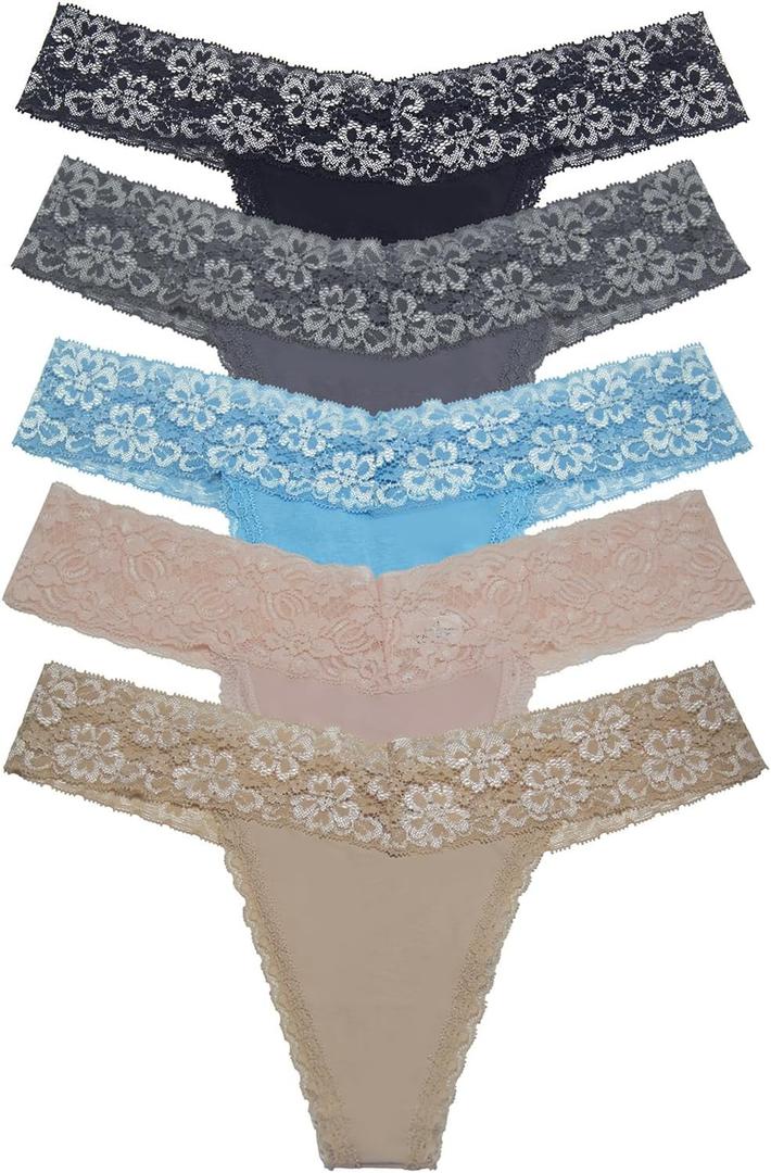 Womens Lace Cheeky Underwear Thongs Panties Lingerie for Sleep Lounge Beach Wear Shorts (Large)