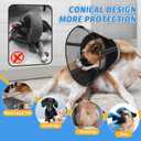 Dog Cone Collar to Stop Licking: Soft Mesh Recovery Collar After Surgery with Detachable Pad, Elizabeth Cone Alternative for Large Medium, Small Dogs, Normal Eating and Drinking (XL, Jet Black) (Black, XL)
