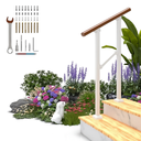 MDpygsfj Hand Rails for Outdoor Steps, 2 Step Handrail Stair Railing for Seniors for Porch Railing Deck Hand Rail Easy to Install and Sturdy