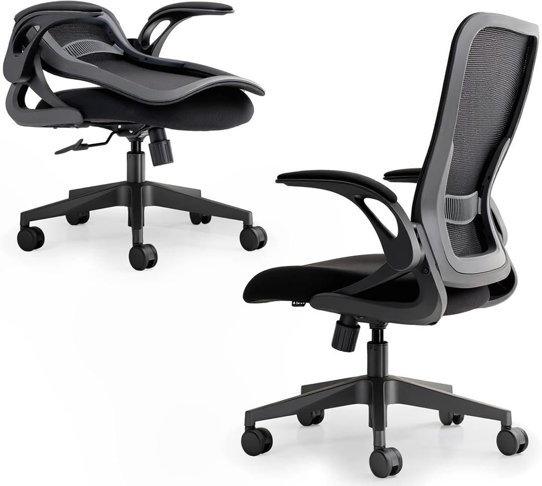 Tervo Model U Folding Office Chair Ergonomic Mesh Computer Chair for Small Room Adults Kids, One Size