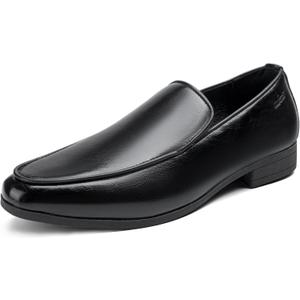 UUBARIS Mens Dress Loafers Tuxedo Suit Slip on Shoes (12, Black Leather)