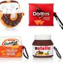 (4Pack) Case for AirPods Pro 2nd/1st Generation (2022/2019) with Carabiner, XMBYGY Cute Skin Design Silicone Cartoon Charging Case Protective Covers for Teen Boys Girls (DOR+GOD+Dounts+Nutella)