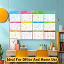 Large Wall Calendar Dry Erase 59x37 Inch,MoShining, 2026 Calendar,Yearly Planner 2026-2027 For Office Home Watercolor Wall Planner With Pen and Eraser Fold