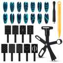12pcs Cat Eye Magnet for Nails, 6 In 1 Multifunction 9pcs Stripe Plates Pen Wand for Cat Eye Gel Polish 3d Nail Art Salon or Diy (Black)