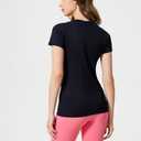 Womens Seamless Short Sleeve Workout Tee Featherlight Nylon Top for Gym Yoga Daily Wear (Black)