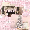 12 Pcs Easter Bunny Hanging Ornaments Cute Yarn Bunny Pendants Easter Rabbit Tree Decorations for Spring Party Home Decor Supplies