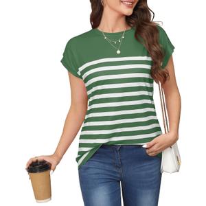Women's Shirts Boho Plus Size Summer Tops Dresses Casual Blouses Cap Sleeve Women's Tank Tops (X-Large, Green)