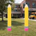 Gisafai 2 Pcs 5ft Back to School Giant Metal Pencil Outdoor Decorations