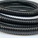 1 1/2 Inch Pond Sump Pump Discharge Hose Corrugated Water Hose Black PVC Tubing 10Ft