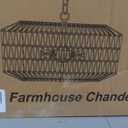 Hemp Rope Pendant Light, Hand-Woven Lamp with Adjustable Chain Natural Rope Shade Ceiling Light Fixture