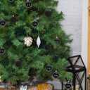 1.57" Black Christmas Balls Ornaments 40 Pcs Shatterproof Christmas Ornaments Set Halloween Balls Ornaments Black Ornament for Xmas Tree Holiday Party