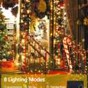 4 Pack Total 800 LED Solar Christmas Lights Outdoor, Solar String Lights for Outside with 8 Modes, Waterproof Green Wire Solar Powered Tree Light for Xmas Party Yard Garden Decorations (Warm White)