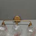 KSANA Gold Bathroom Vanity Light Fixtures with Clear Glass Shade, 3-Light Modern Bathroom Vanity Lights Over Mirror, 22.8”x7.3”x10.8”