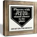 Funny Bathroom Signs, Players With Short Bats Bathroom Decor Sign, Farmhouse Toilet Decoration, Toilet shelf decoration, Wood Desk Decorative Sign