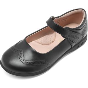 DREAM PAIRS Girls School Uniform Shoes Mary Jane Black Flats (1 Little Kid)