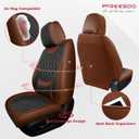 FREESOO Black Brown Car Seat Covers Full Set - Faux Nappa Leather Seat Covers for Cars, Breathable Waterproof Front Seats Protector with Lumbar Support, Universal Fit for Automotive Sedan SUVs Pickups