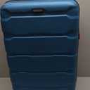Samsonite Omni PC Hardside Expandable Luggage with Spinner Wheels, Caribbean Blue, Checked-Medium 24-Inch