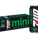 7UP Zero Sugar Lime Lemon Soda, 7.5 Fl Oz Mini Cans, 10 Pack BBD 11-01-2026