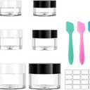 Premium Travel Size Containers for Toiletries, 3 Size 0.35/0.5/1 OZ Small Cosmetic Jars for Makeup Face Creams Lotion Moisturizer, 6 Pieces Jars with 2 Pieces Mini Spatulas
