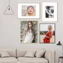 8.5x11 Picture Frame, Black Modern Thin Aluminum Metal Photo Frame with HD Glass, Fits 5x7 with Mat or 8.5 x 11 without Mat, for Tabletop and Wall Mounting, 1 Pack
