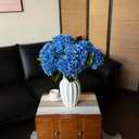 DUYONE 3PCS 22 inch Realistic Artificial Hydrangea Large Flowers Artificial Flowers Dry Flowers Outdoor Wedding Christmas Office Family Party Living Room Table Decoration (Dark Blue)