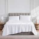 Linen Closet Luxury Cotton 1000 Thread Count Egyptian Cotton 4-Piece Sheet Set, Queen, Arctic White