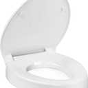 Raised Toilet Seat 3 Inch for Standard Elongated Toilets 1819 Inch Bowl Length, Not Compatible with Round or One-Piece Toilets, Slow-Close Lid, Non-Slip Stable Design, 772 lb Capacity