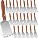 20 Pcs Small Brownie Cookie Pizza Spatula Pie Server Stainless Steel Cake Serving Spatula Baking Triangular Spade Wood Handle Shovel for Desserts Pizza Pie Cake Biscuit(Full Style)