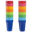 US Acrylic Spectrum Unbreakable Plastic 10 ounce Stackable Juice Tumblers in 8 Assorted Colors | Set of 16 Kids Drinking Cups | Reusable, BPA-free, Made in the USA, Top-rack Dishwasher Safe