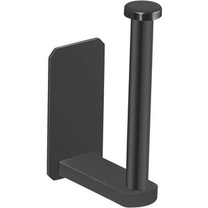 VAEHOLD Self Adhesive Toilet Paper Holder Kitchen Washroom Adhesive Toilet Roll Holder No Drilling for Bathroom Stick on Wall Stainless Steel Brushed Black