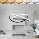 Modern Chandelier Dimmable Pendant Light Fixture,5CCT/2700K/3000K/3500K/4000K/5000K ,Adjustable Modern LED Chandeliers for Dining Room Kitchen Entryway Living Room Bedroom (Black-5CCT, 20 Inches)