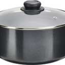 GoodCook Everyday Round Dutch Oven with Lid, Ceramic Nonstick Aluminum, DeepWalled Construction for Even Heating, NonToxic PTFE & PFOA Free, 4.7Quart, Black