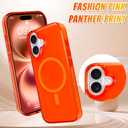 Bonoma for iPhone 16 Case Crystal Clear Back -Orange | Magnetic Support for MagSafe Shockproof Case, High-Duty Protection for Phone Cover