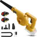 Cordless Leaf Blower with 2PCS 1500mAh Batteries Powered Small Handheld Leaf Blower for Lawn Care Yellow