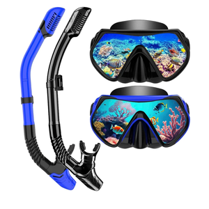 Snorkeling Gear for Adults, Dry-Top Snorkel Set Scuba Diving mask, 180°Panoramic Wide View Professional Snorkeling Gear Breathing Freely Snorkel Mask