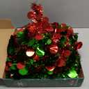 6 FT Pop Up Christmas Tree with 100 LED Timer Lights & Remote, Green Collapsible Christmas Tinsel Tree Artificial Pencil Tree Xmas Decoration for Holiday Home Office Party, USB Powered