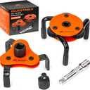 Universal 3-Jaw Oil Filter Wrench Set, Adjustable 2-Way Operation, Heavy-Duty Oil Filter Removal Tool, High Torque for Auto, Trucks, Fits 2-1/2" to 5-1/2" Diameter, 1/2" or 3/8" Drive