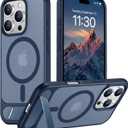 Temdan Magnetic Compatible with iPhone 16 Pro Case, [Built-in Invisible Kickstand][Compatible with MagSafe] [Military Grade Shockproof] Slim Translucent Matte Phone Case for iPhone 16 Pro 6.3" (Blue)