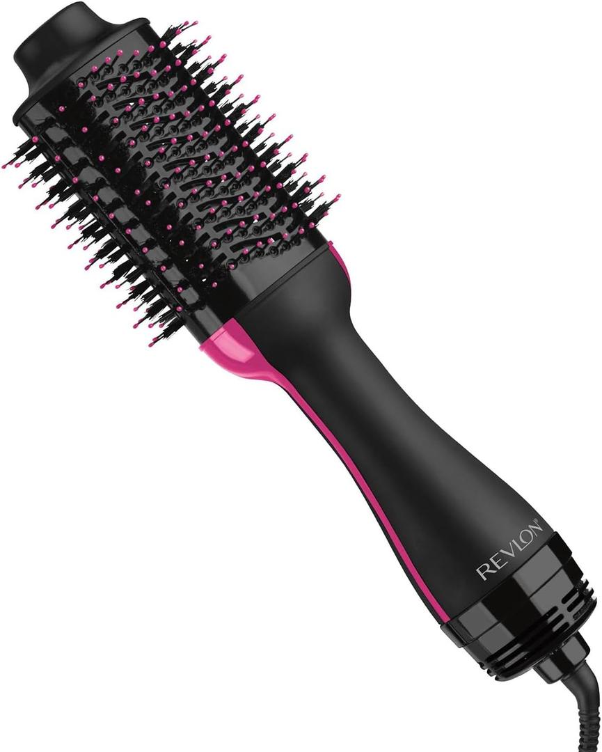 REVLON One-Step Volumizer Hair Dryer and Styler, for Less Frizz, More Shine, and Reduced Heat Damage for Salon Style Round Brush for Blowout, Black (1.0 VOLUMIZER)