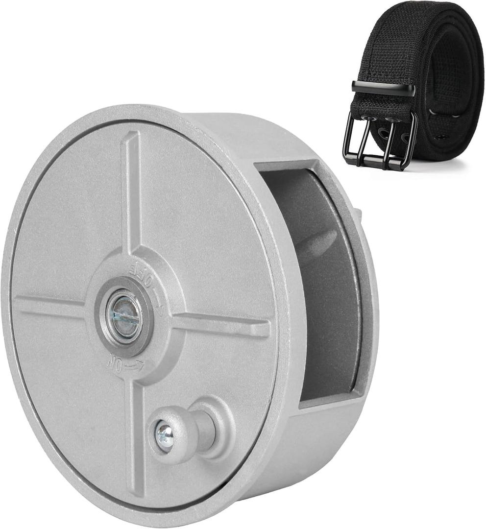 Dreamoon Lightweight Tie Wire Reel with Work Belt, 6.29 Aluminum Coil Holder Wheel, Rewindable Dispenser, Compatible 12-18 Gauge Wires, for Left or Right-Handed Operation